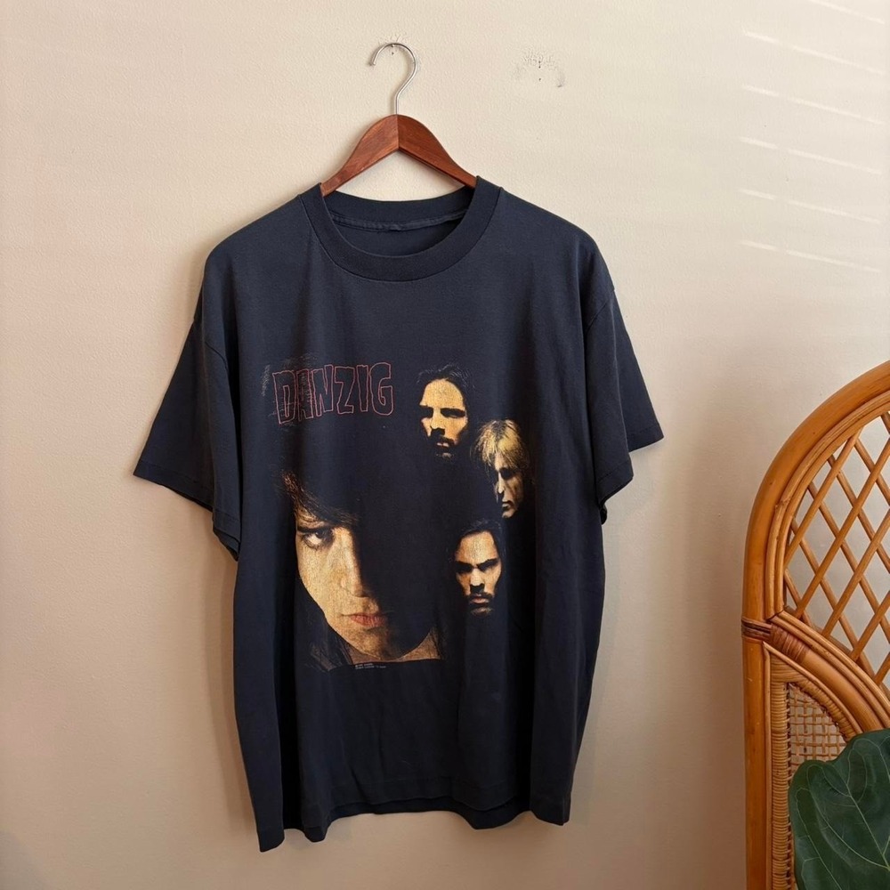 Rare Vintage 90's 1991 Danzig Lucifuge Single Stitch Faded Double Sided T Shirt